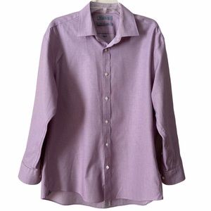 Hudson Room Mens Slim Fit Purple Shirt, 16 1/2, 32